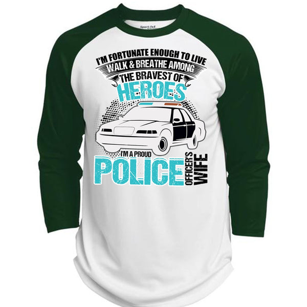 I'm A Proud Police Officer's Wife T Shirt, I Love Police T Shirt, Awesome T-Shirts  (Polyester Game Baseball Jersey)