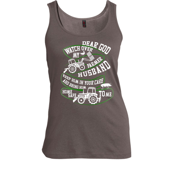 Watch Over My Farmer Husband T Shirt, Coolest Farmer Tank Top
