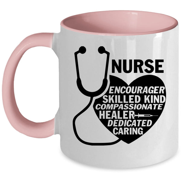 Cute Nurses Coffee Mug, Nurse Encourager Skilled Accent Mug