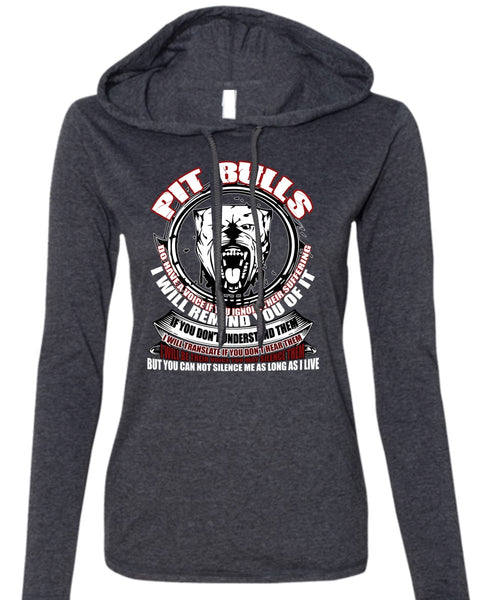 Pit Bulls Do Have A Voice T Shirt, My Favorite T Shirt (Anvil Ladies Ringspun Hooded)