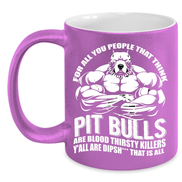 Cool Pit Bulls Coffee Mug, Funny Gift For Pitbull Loves Coffee Cup