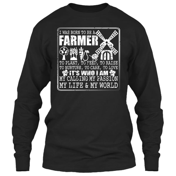 Born To Be A Farmer T Shirt, My Life And My World T Shirt