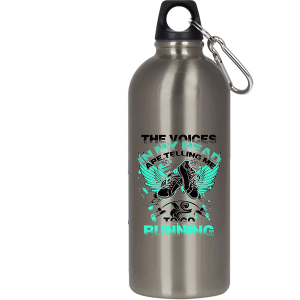 In My Head Are Telling Me To Go Running 20 oz Stainless Steel Bottle,Cool Running Outdoor Sports Water Bottle