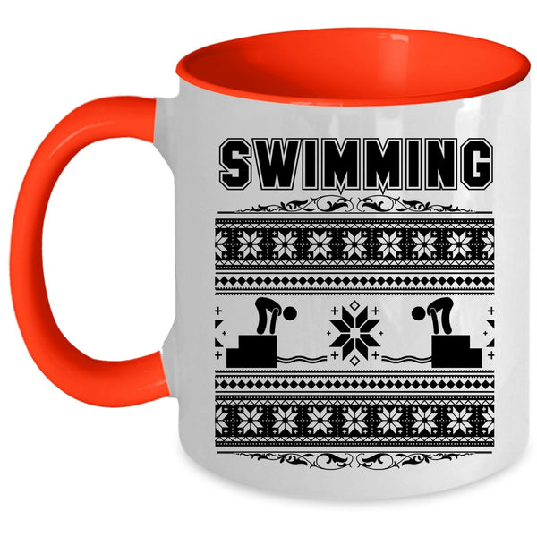 Noel Christmas Coffee Mug, Swimming Accent Mug