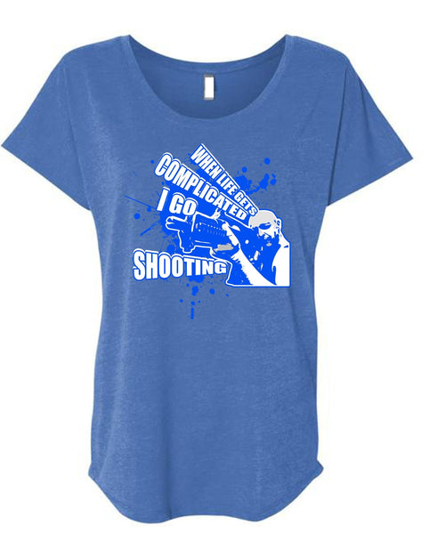 I Go Shooting T Shirt, Being A Hunter T Shirt, Cool Shirt (Ladies' Triblend Dolman Sleeve)