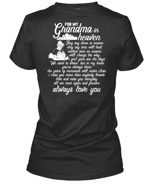 For My Grandma In Heaven T Shirt, Love You T Shirt