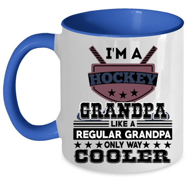 Regular Grandpa Coffee Mug, I'm A Hockey Grandpa Accent Mug