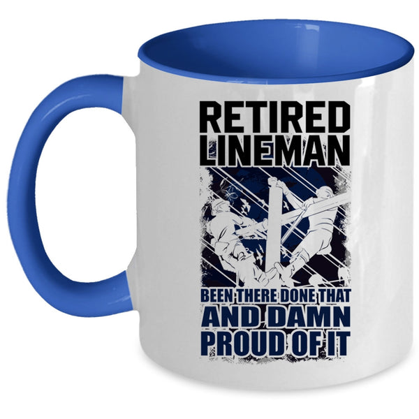 Cool Retirement Coffee Mug, Retired Lineman Accent Mug