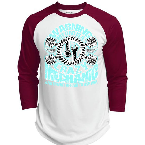 My Dad Is A Crazy Mechanic T Shirt, I Love Mechanic T Shirt, Awesome T-Shirts  (Polyester Game Baseball Jersey)