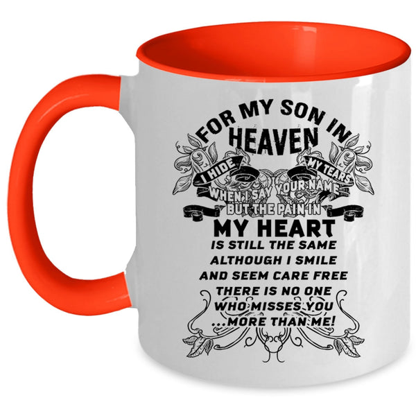 Best Gift For Parent Coffee Mug, For My Son In Heaven Accent Mug