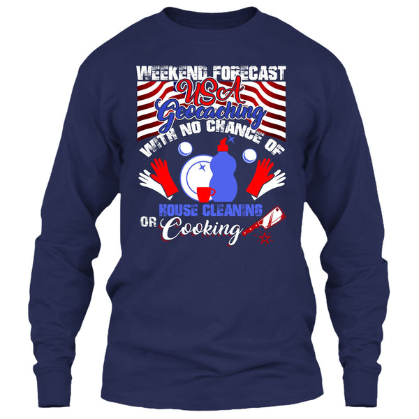 Weekend Forecast USA Geocaching T Shirt, Coolest Geocaching T Shirt