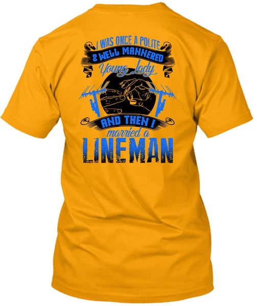 I Married A Lineman T Shirt, I Love Lineman T Shirt