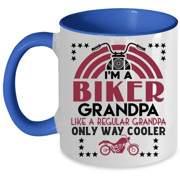 Cool Grandpa Coffee Mug, I'm A Biker Grandpa Accent Mug