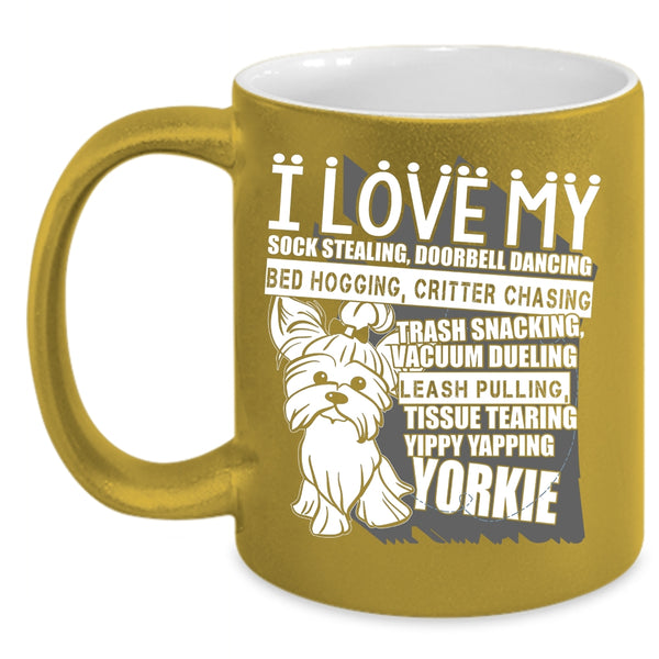I Love My Yorkie Coffee Mug, Cute Yorkie Coffee Cup