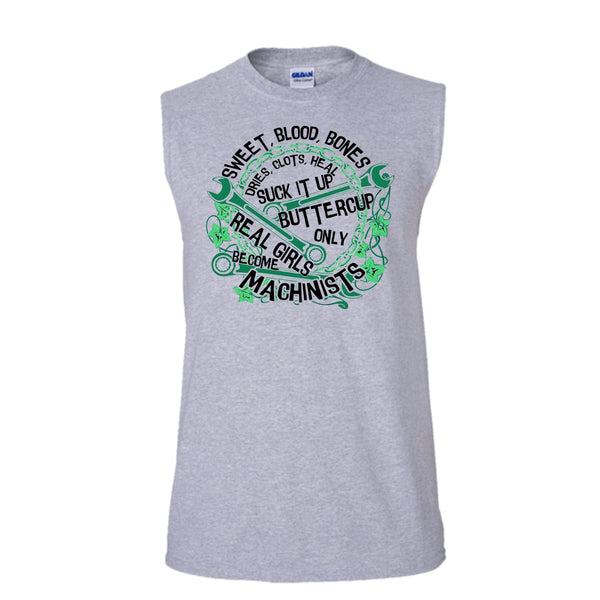 Sweet Blood Bones T Shirt, Coolest Mechanic Girls T Shirt, Awesome t-shirts (Men's Cotton Sleeveless)