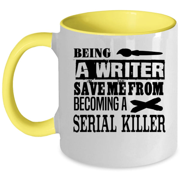 I Raise A Writer Coffee Mug, Being A Writer Accent Mug