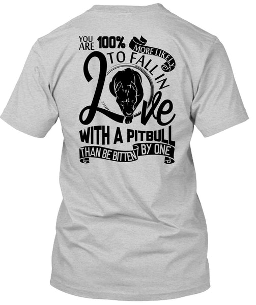 Fall In Love With A Pit Bull T Shirt, I Love Dog T Shirt