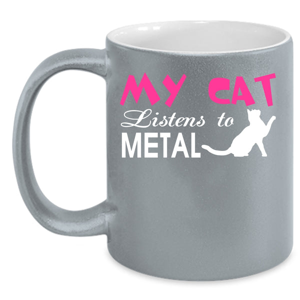 My Cat Listens To Metal Mug, Cool Cats Cup