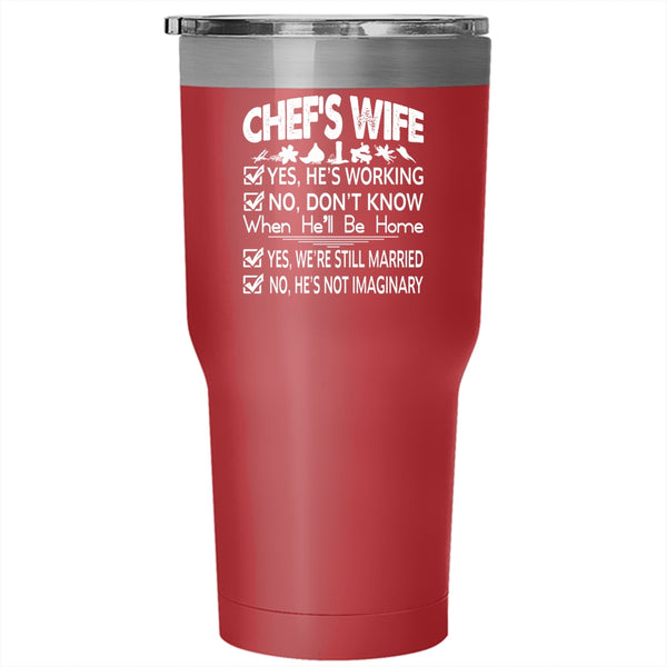 Chef's Wife Tumbler 30 oz Stainless Steel, Lovely Gift For Chef's Wife Travel Mug