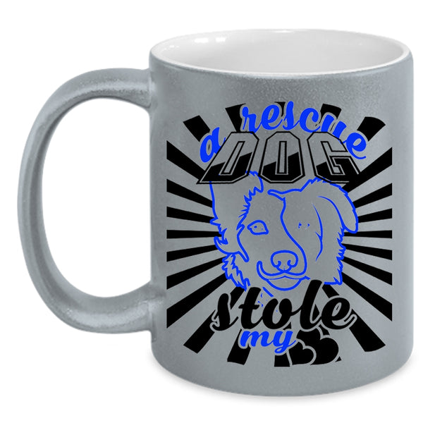I Love Dogs Coffee Mug, A Rescue Dog Stole My Heart Accent Mug
