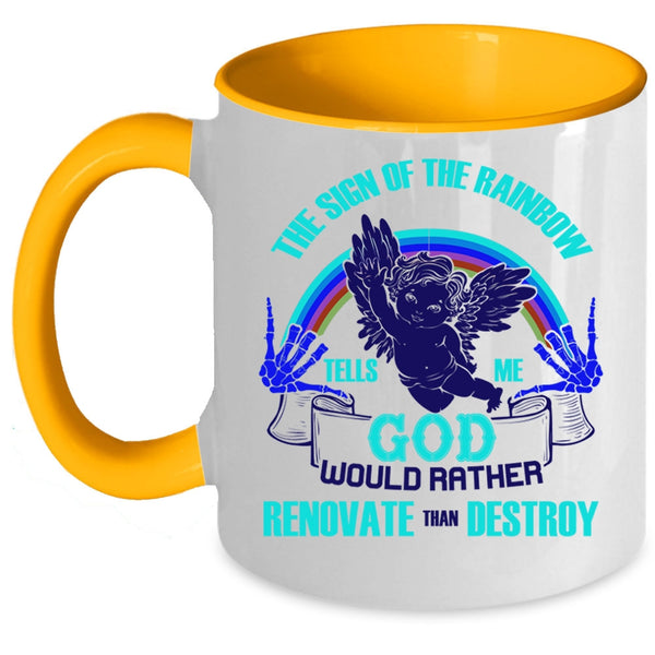 Cool Rainbow Coffee Mug, The Sign Of The Rainbow Accent Mug