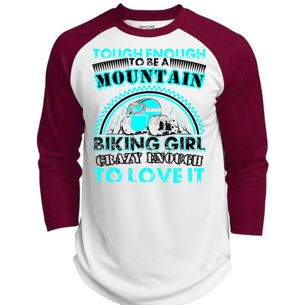 Mountain Biking Girl T Shirt, I Love Biking T Shirt, Awesome T-Shirts  (Polyester Game Baseball Jersey)