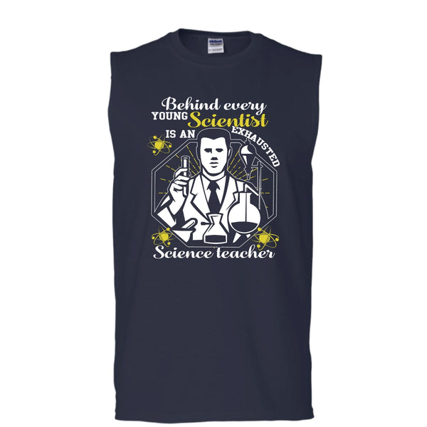 Hehind Every Young Musician T Shirt, An Exhausted Music Teacher Tank Top (Men's Cotton Sleeveless)
