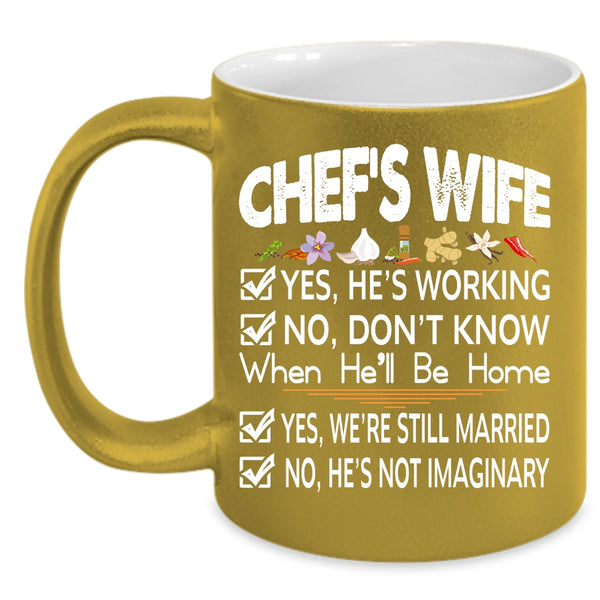 Chef's Wife Coffee Mug, Lovely Gift For Chef's Wife Coffee Cup