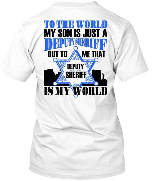 A black t-shirt with the shopify logo