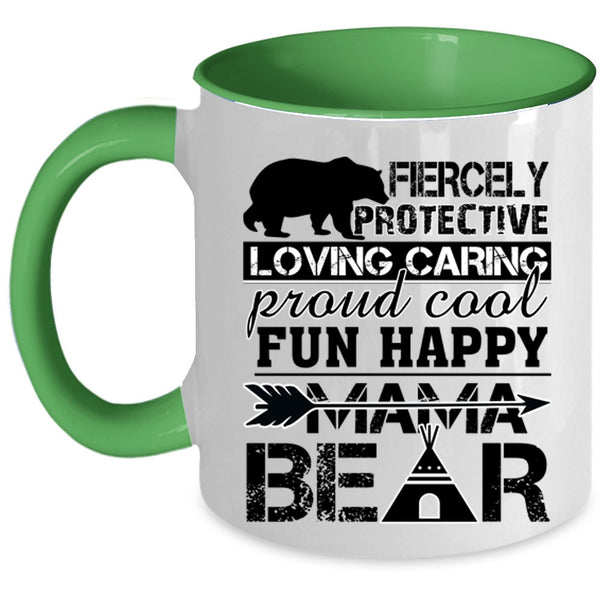 Funny Gift For Mama Coffee Mug, Fun Happy Mama Bear Accent Mug