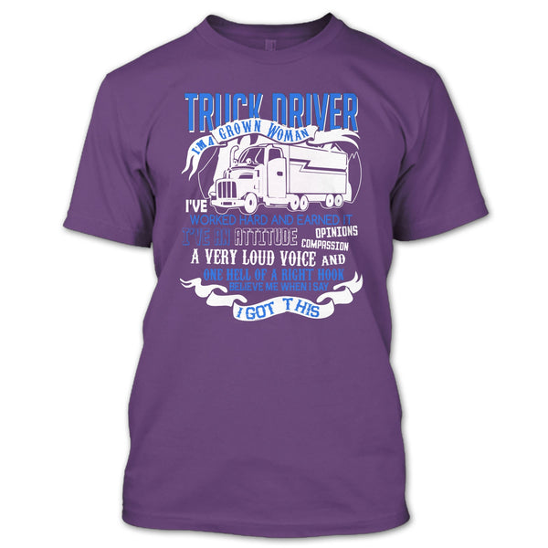 Trucker Driver T Shirt, I'm A Grow Woman T Shirt