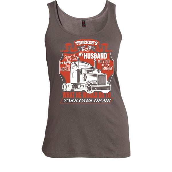 Trucker's Wife T Shirt, Trucker My Husband Tank Top