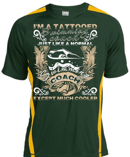 I'm A Tattooed Swimming Coach T Shirt, Being A Swimmer T Shirt, Cool Shirt