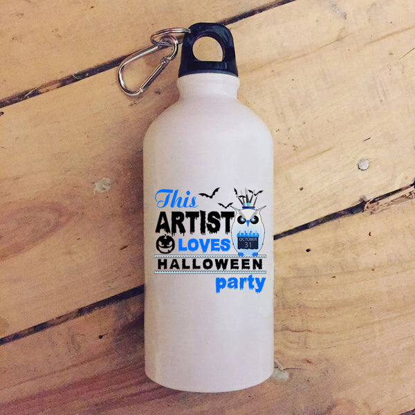 This Artist Loves Halloween Party 20 oz Stainless Steel Bottle,Cool Owl Outdoor Sports Water Bottle