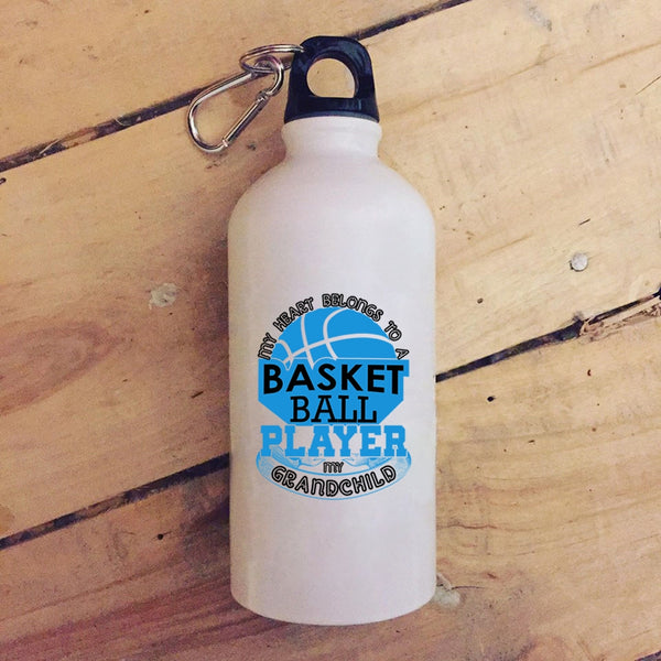 My Heart Belongs To A Basketball Player 20 oz Stainless Steel Bottle,My Grandchild Outdoor Sports Water Bottle
