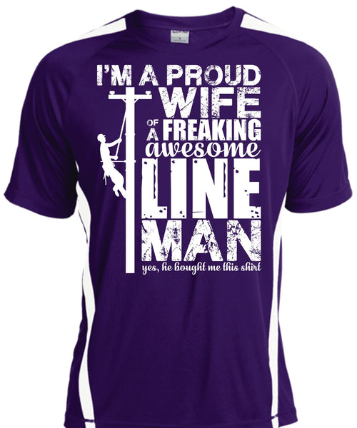 I'm A Proud Wife T Shirt, Awesome Lineman T Shirt, Cool Shirt