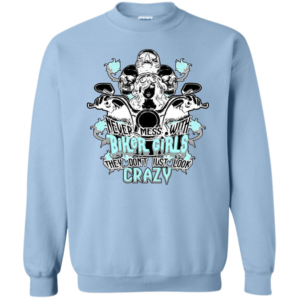Coolest Biker Girls T Shirt, Never Mess With Biker Girls Sweatshirt