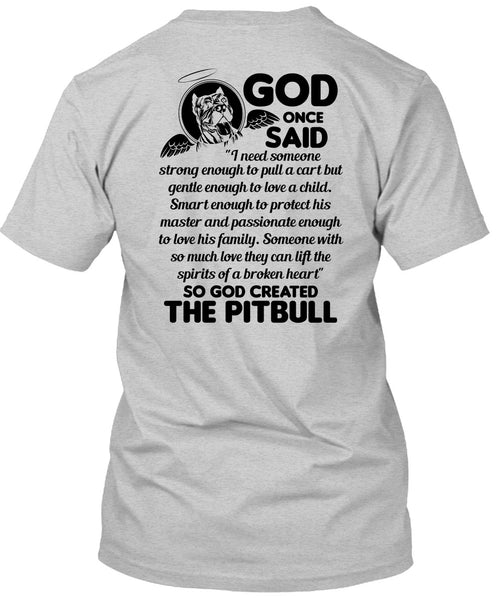 God Created The Pit Bull T Shirt, I Love Dog T Shirt