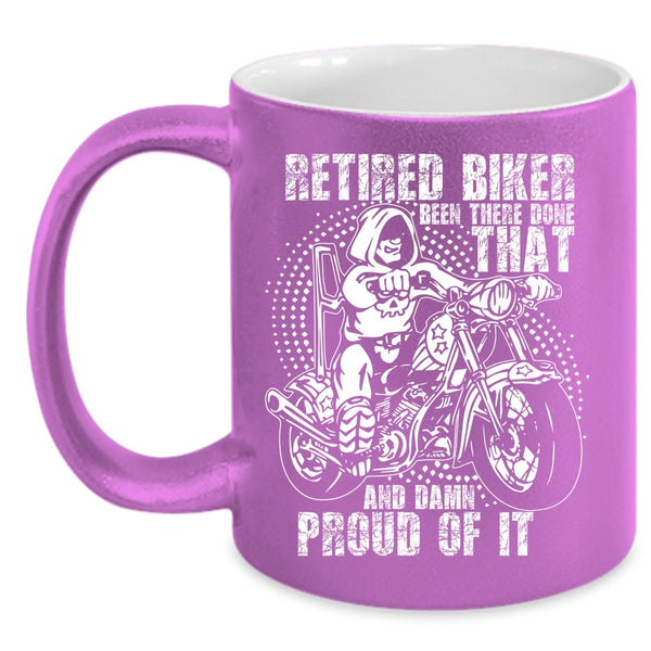 Retired Biker Coffee Mug, Cool Retirement Coffee Cup