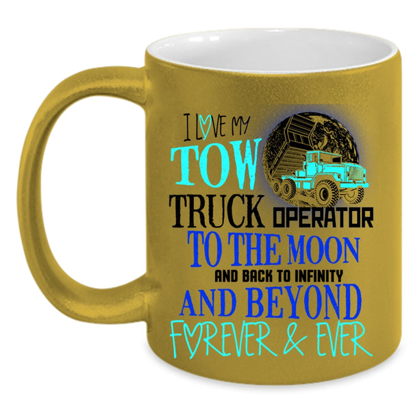 Cute Love Coffee Mug, I Love My Tow Truck Operator Accent Mug