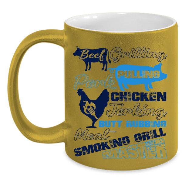 Chicken Jerking Coffee Mug, Beef Grilling Pork Pulling Accent Mug