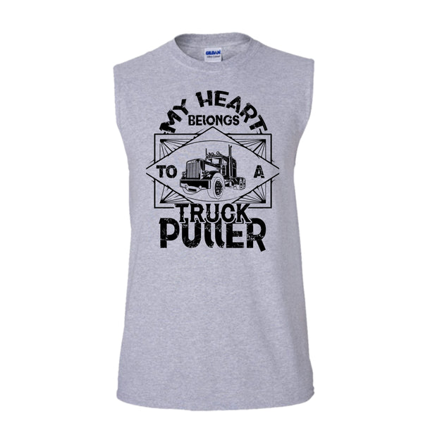 My Heart Belongs T Shirt, Coolest Trucker Ever T Shirt, Awesome t-shirts (Men's Cotton Sleeveless)