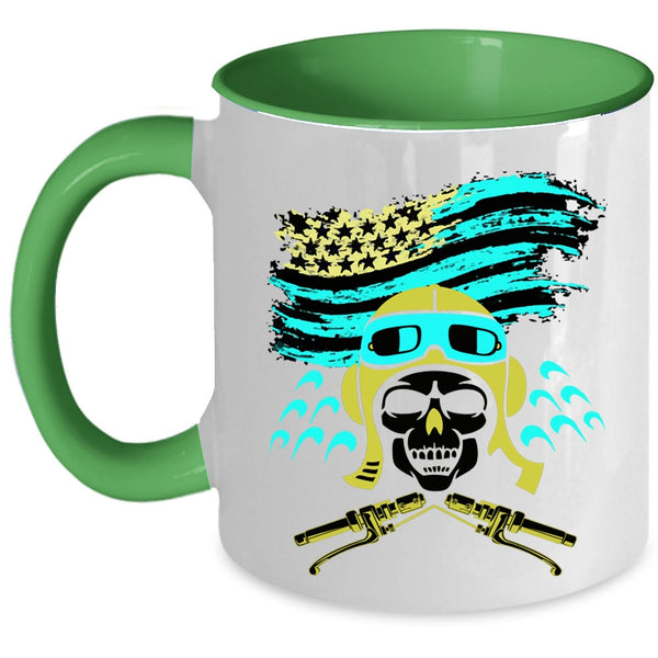 American Flag Coffee Mug, Cool Biker Accent Mug