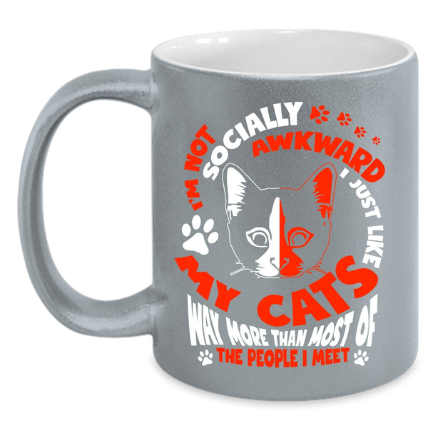 I Just Like My Cats Coffee Mug, Funny Gift For Cat Lovers Coffee Cup