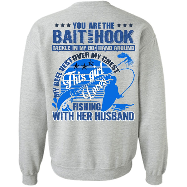 I Love Fishing T Shirt, Fishing With Her Husband Sweatshirt