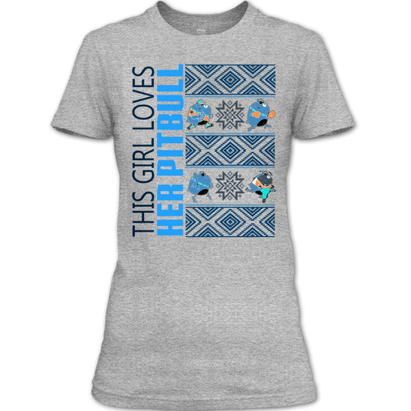 This Girl Loves Her Pitbull T Shirt, Pitbull Merry Christmas T Shirt