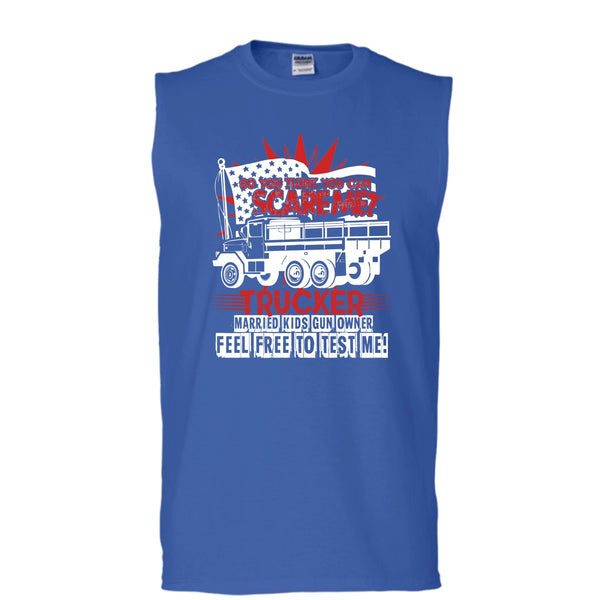 Trucker Married T Shirt, Gun Owner Tank Top (Men's Cotton Sleeveless)