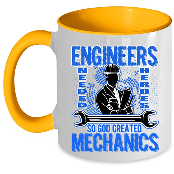 Funny Gift For Mechanics Coffee Mug, God Created Mechanics Accent Mug