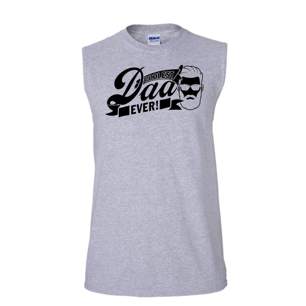 Coolest Dad Ever T Shirt, Father's Day Gift Tank Top (Men's Cotton Sleeveless)