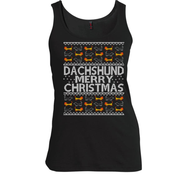 Dachshund Merry Christmas T Shirt, Coolest Dachshund Tank Top